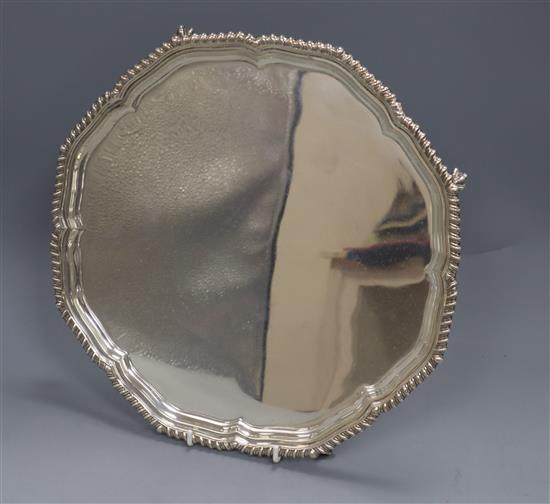 A George VI silver salver by George Howson, Sheffield, 1946, 32.5 oz.